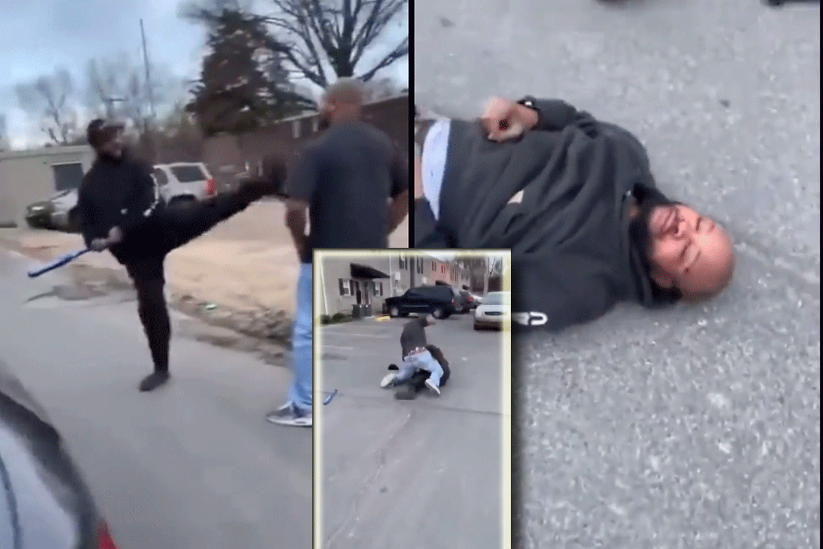 man-met-honkbalknuppel-gaat-ko