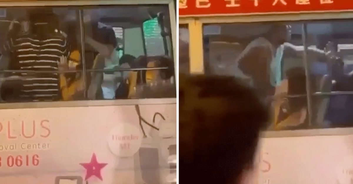 Mannen-slaan-erop-los-in-bus