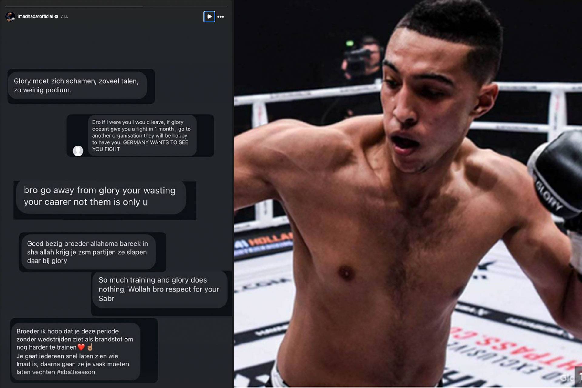 'Glory moet zich schamen!' Kickbokser Imad Hadar woest op organisatie
