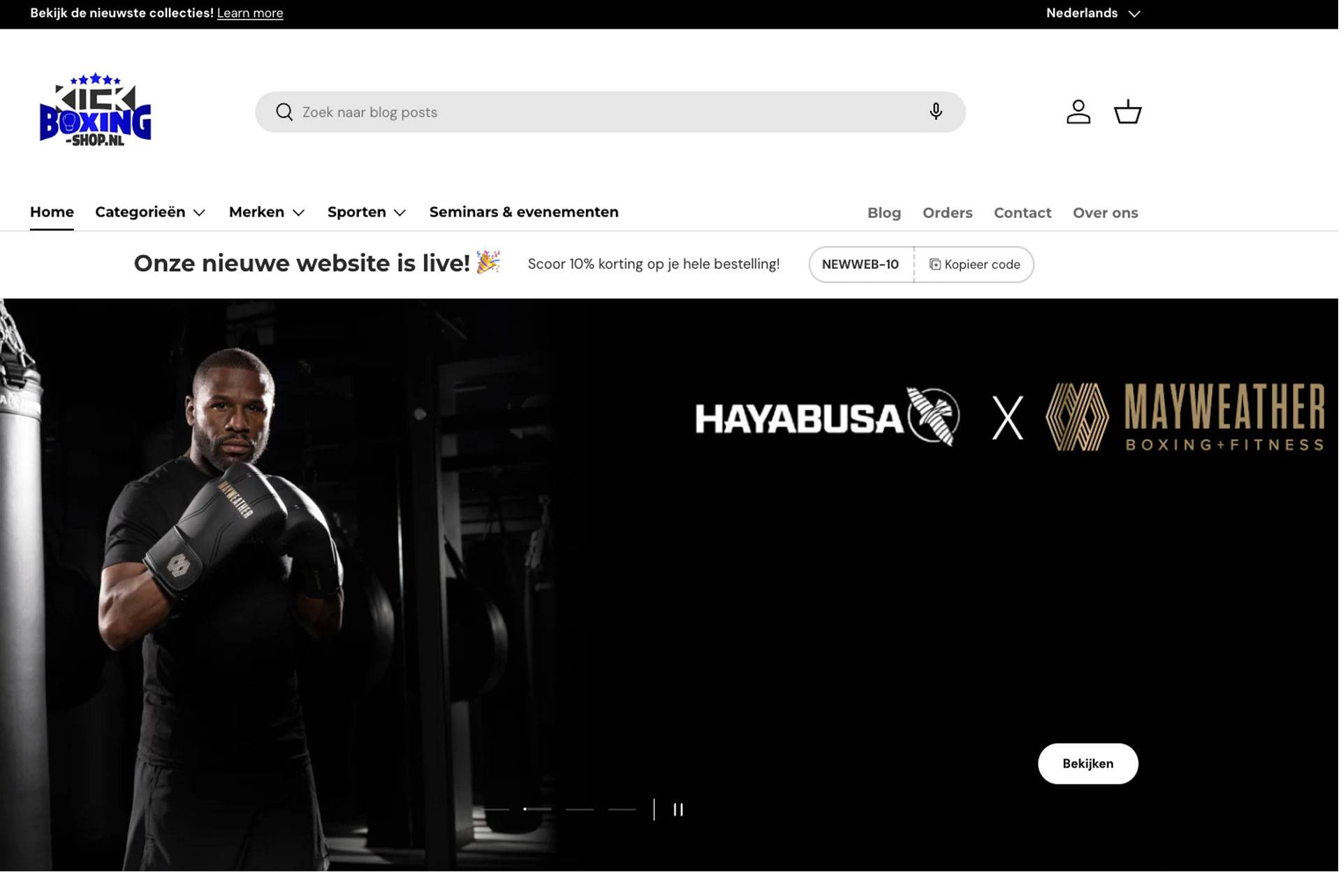 Deze populaire Kickboks webshop geeft 10% korting weg tot zaterdag