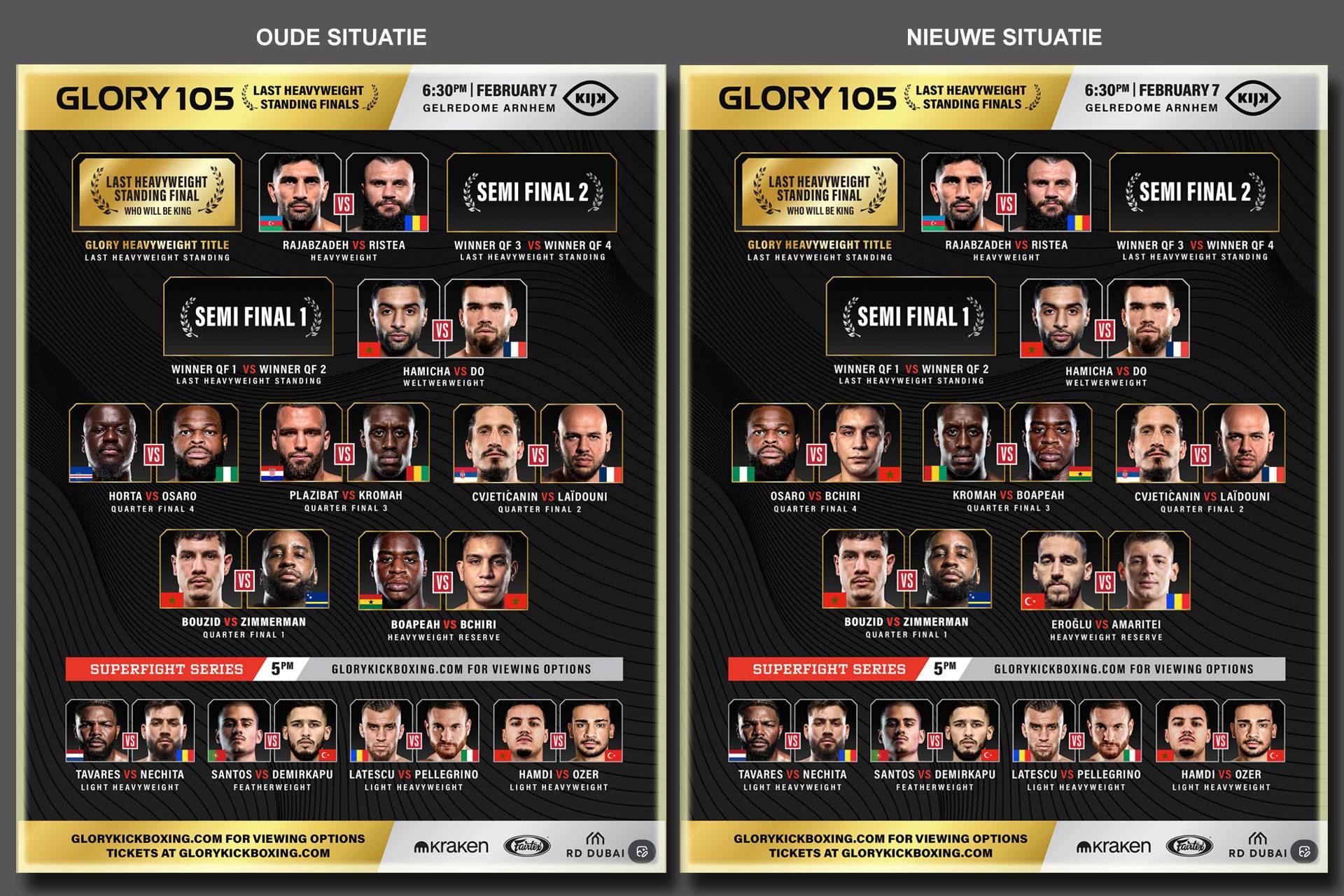 Glory past 105 event opnieuw aan