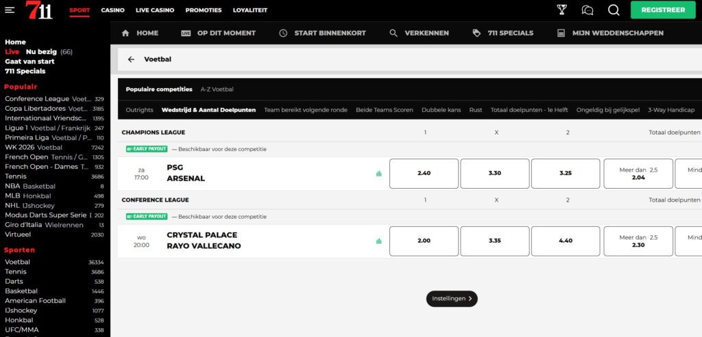 711 - WK bookmaker - interface