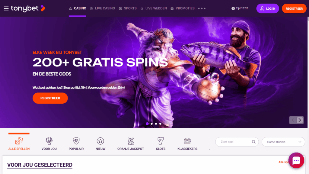 TonyBet casino met snelle uitbetaling startpagina met wekelijkse promoties