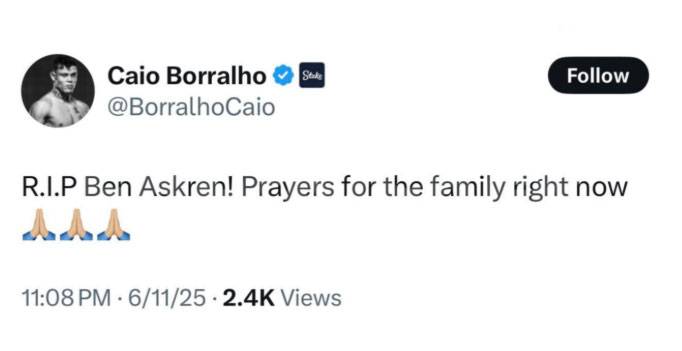 Schokgolf na RIP bericht over UFC vechter Ben Askren - fans in verwarring