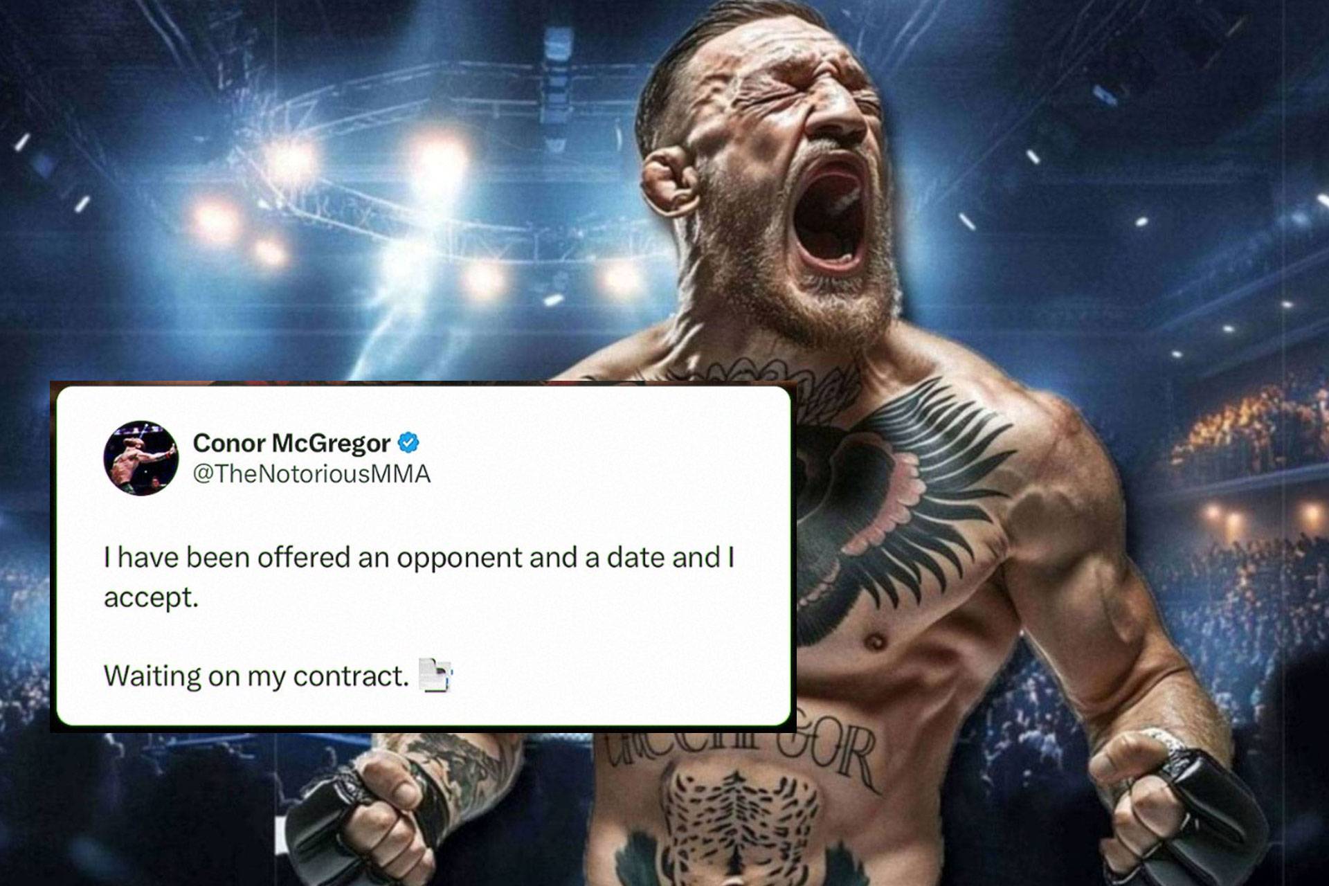 Conor McGregor claimt comebackdatum en tegenstander rond te hebben: ‘Ik wacht op mijn contract’
