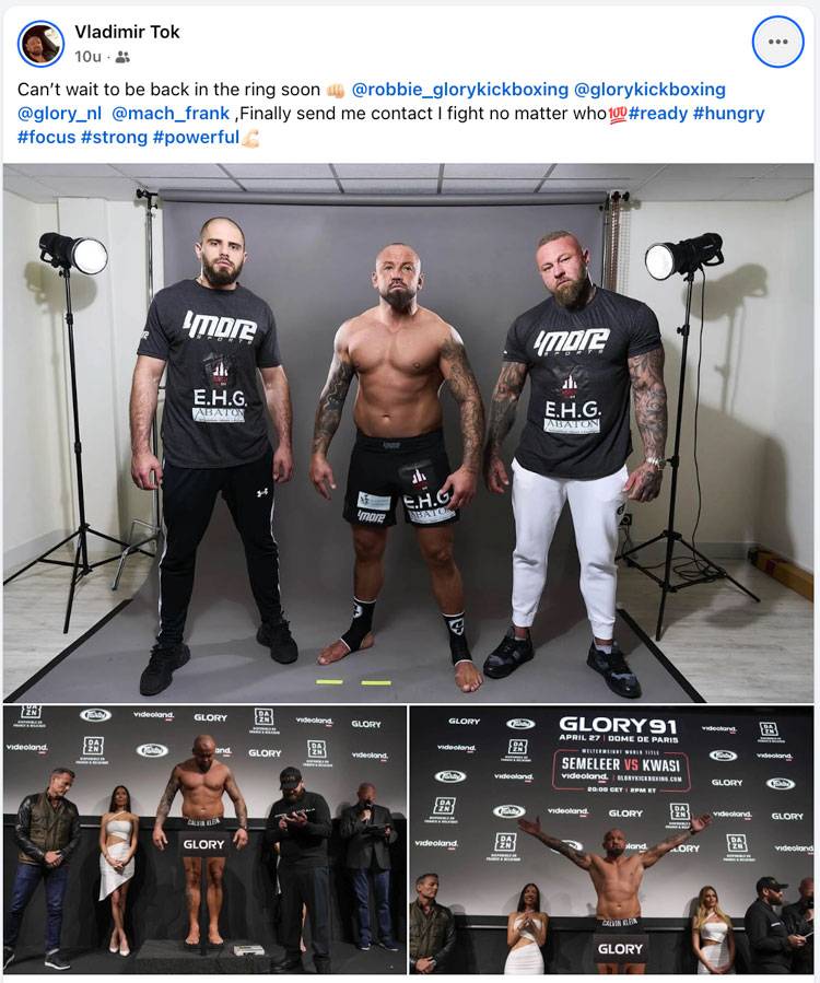Vladimir Tok smeekt Glory Kickboxing om een comeback in de ring
