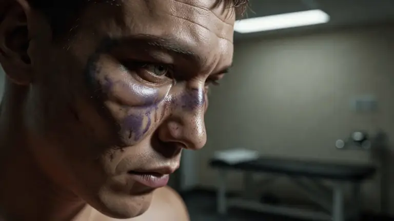 MMA fighter with severe facial swelling and orbital injury after professional bout