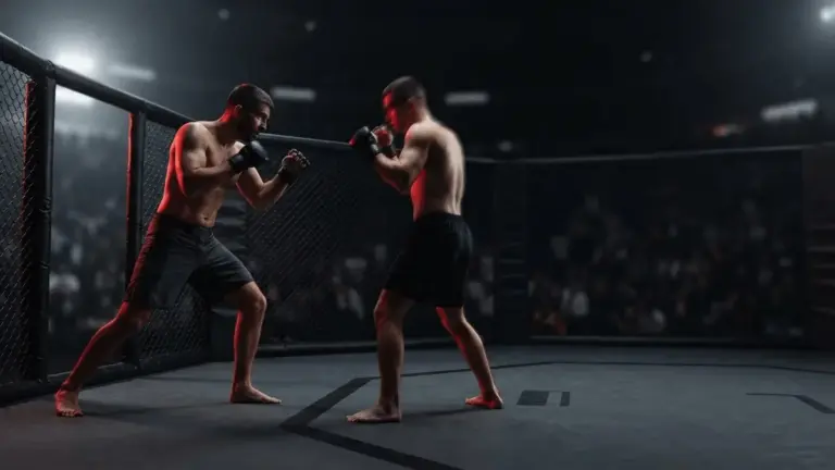 Twee MMA-vechters in de octagon tijdens de snelle UFC-debuutpartij van Luis Hernandez tegen Sedriques Dumas